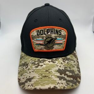 NFL New Era 39Thirty Miami Dolphins Camo Salute to Service Hat Size Medium/Large